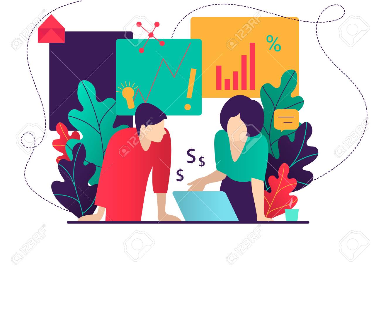 117790330-people-work-in-a-team-and-interact-with-graphs-business-workflow-management-and-office-situations-ve 117790330-people-work-in-a-team-and-interact-with-graphs-business-workflow-management-and-office-situations-ve