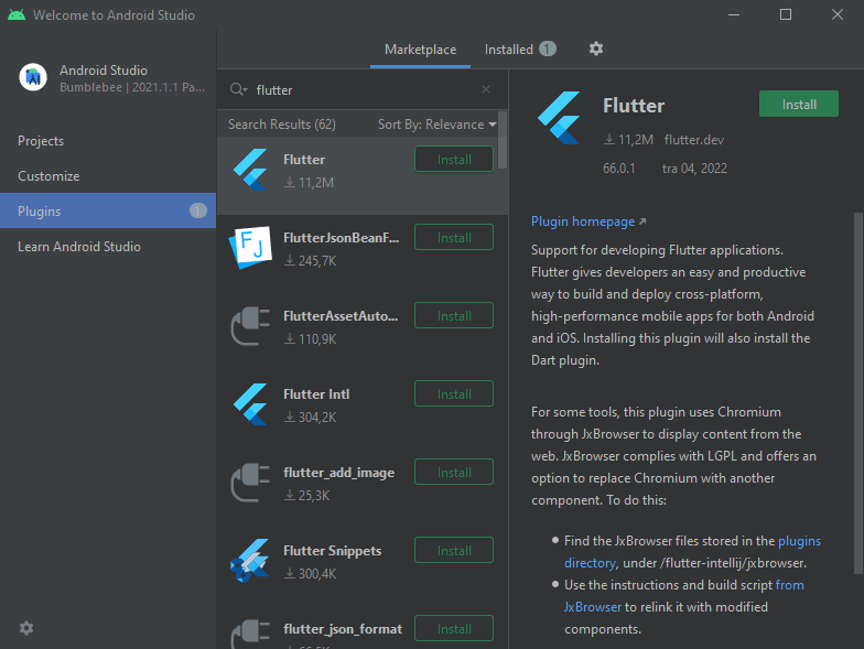 Install Flutter Plugin